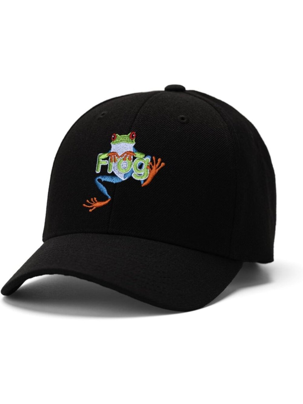 Unisax Black Frog Hellovean Embroidered Pull-On Closure Cartoon Baseball Hats